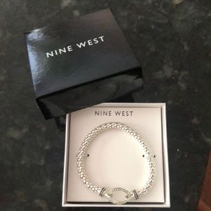 Silver Nine West pavé bracelet, NIB